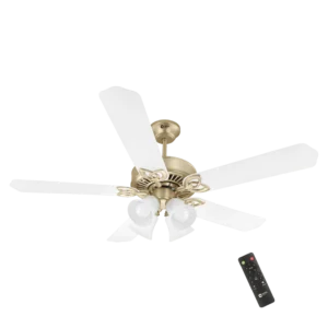 Subaris Underlight Premium Ceiling Fan with Remote 1300MM Antique Gold White